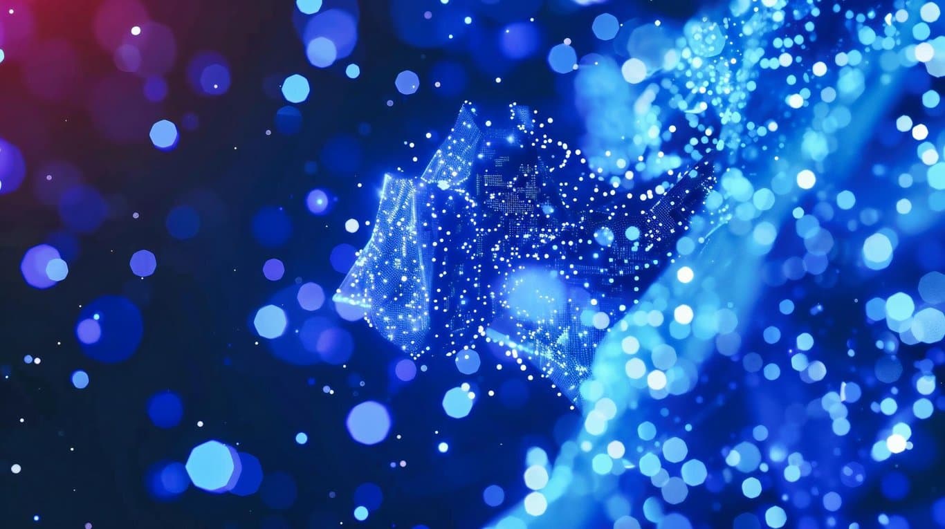 Abstract visualization showing connected data structures enhancing AI retrieval accuracy.