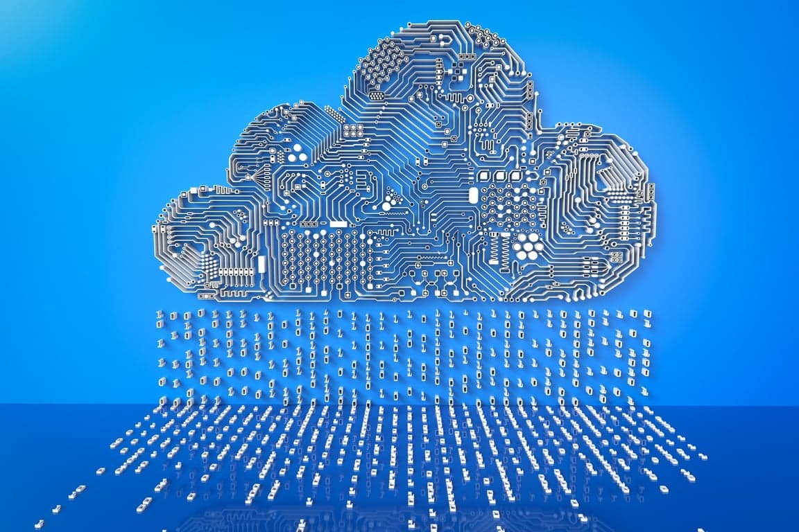 Abstract digital cloud network illustrating the evolution and future trends of cloud technology.