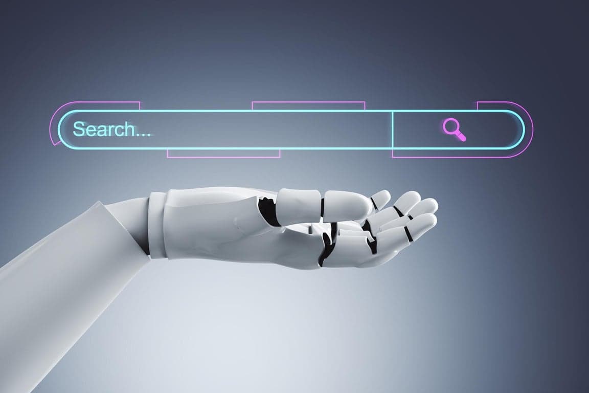 Abstract visualization of AI understanding semantic connections and user search intent beyond keywords.
