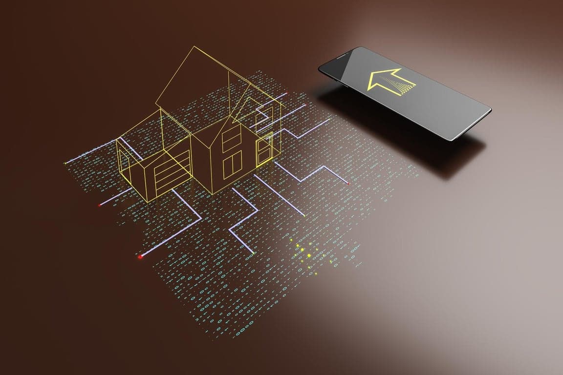 Conceptual illustration comparing monolithic structure against interconnected microservices blocks for software architecture decision.