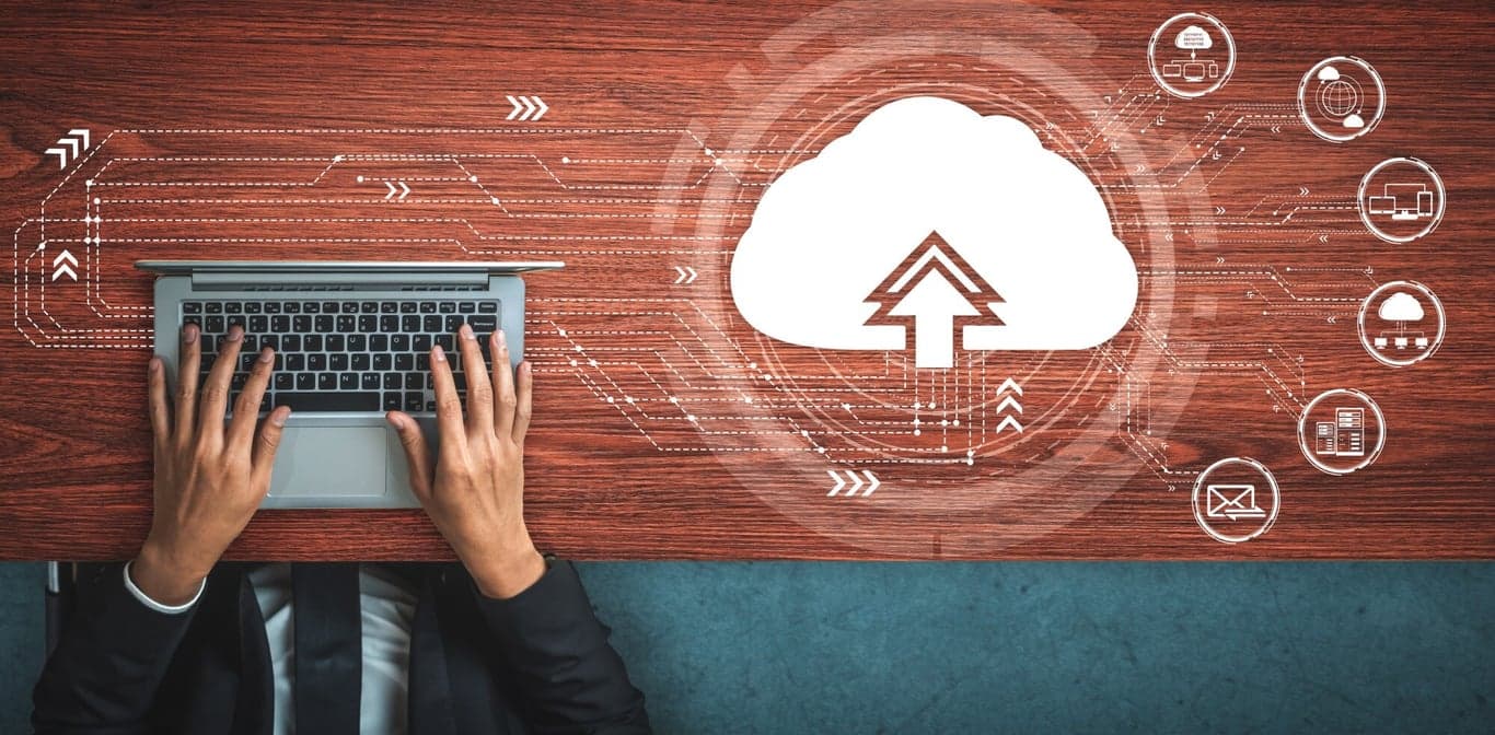 Conceptual image illustrating the process of migrating an application to a serverless architecture.
