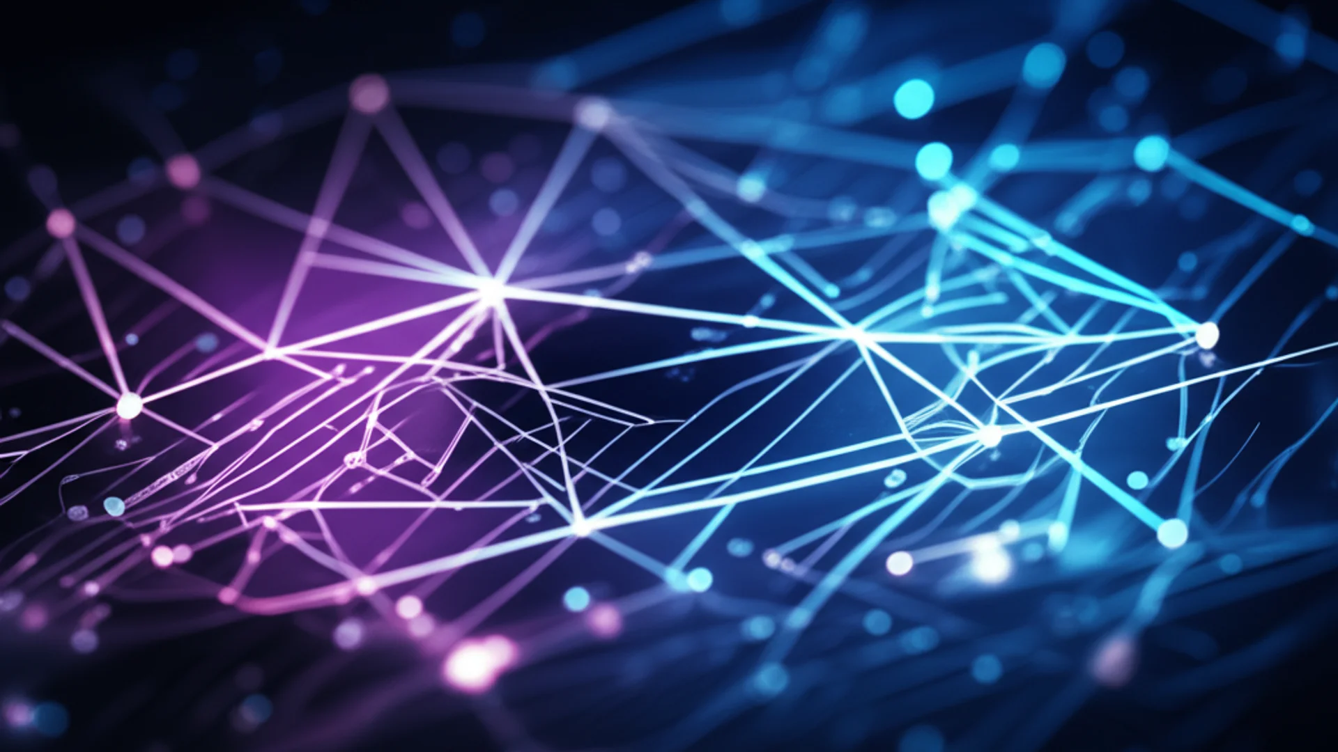 Abstract visualization of generative AI applications with neural networks, code symbols, and creative elements flowing in interconnected patterns